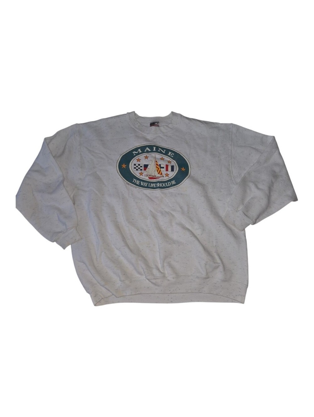 Vintage Maine Crewneck Sweatshirt - Light Gray Size XXL